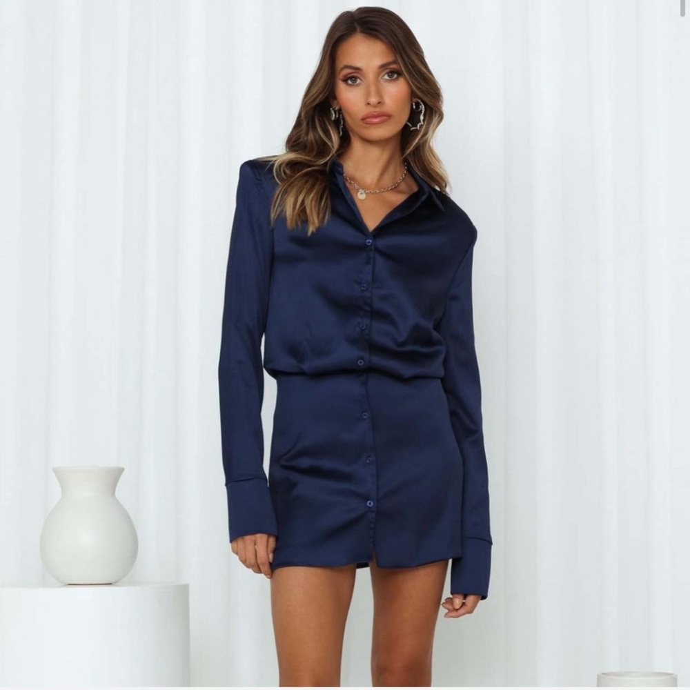 Lioness Mirror Image Mini Dress in Blue
